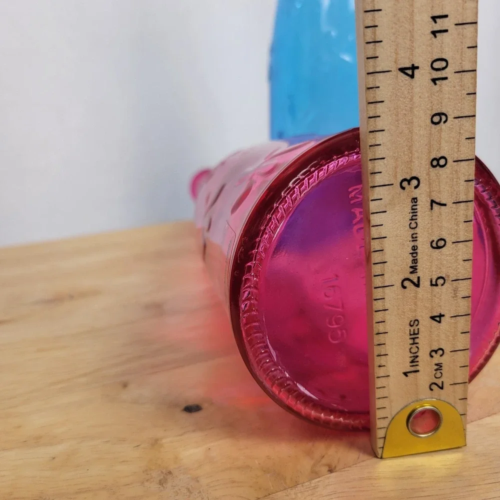 VTG‎ 90s IKEA Emma Dafnas Marilyn Glass Bottle Vases Set of 2 Pink Blue Retired